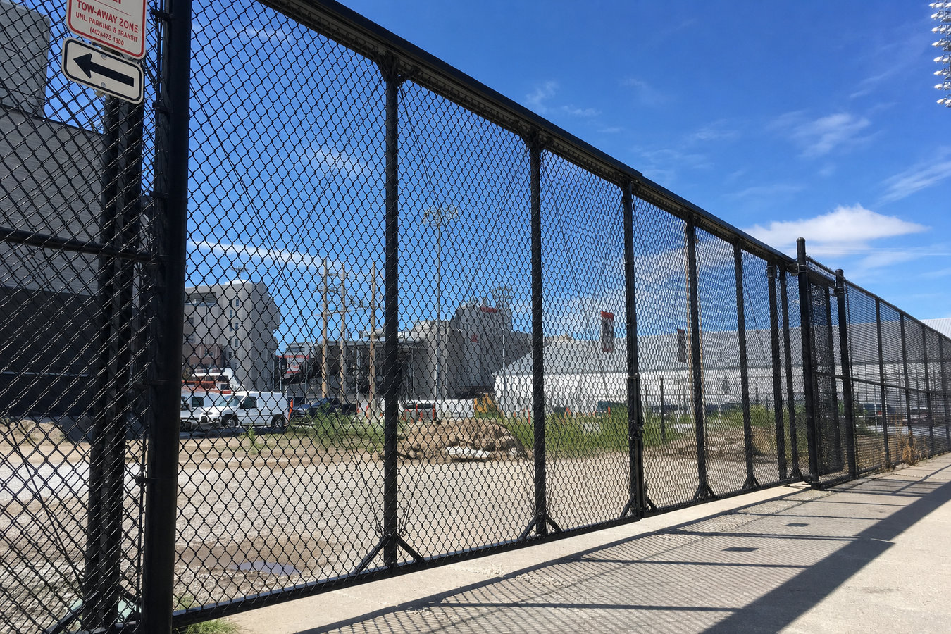 Chain link fence installation
